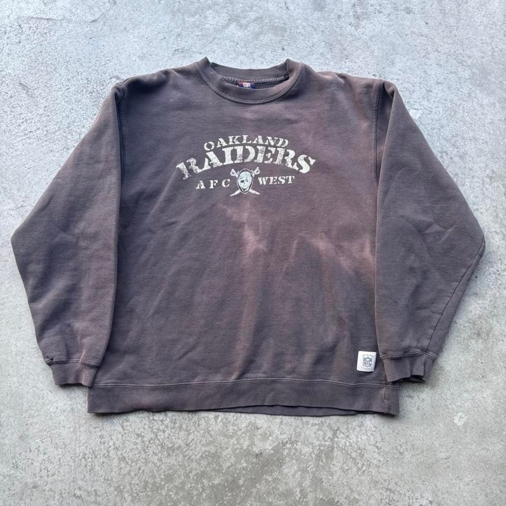 Vintage 90s NFL Oakland Raiders West Sunfaded Crewneck Faded Sportswear Skate